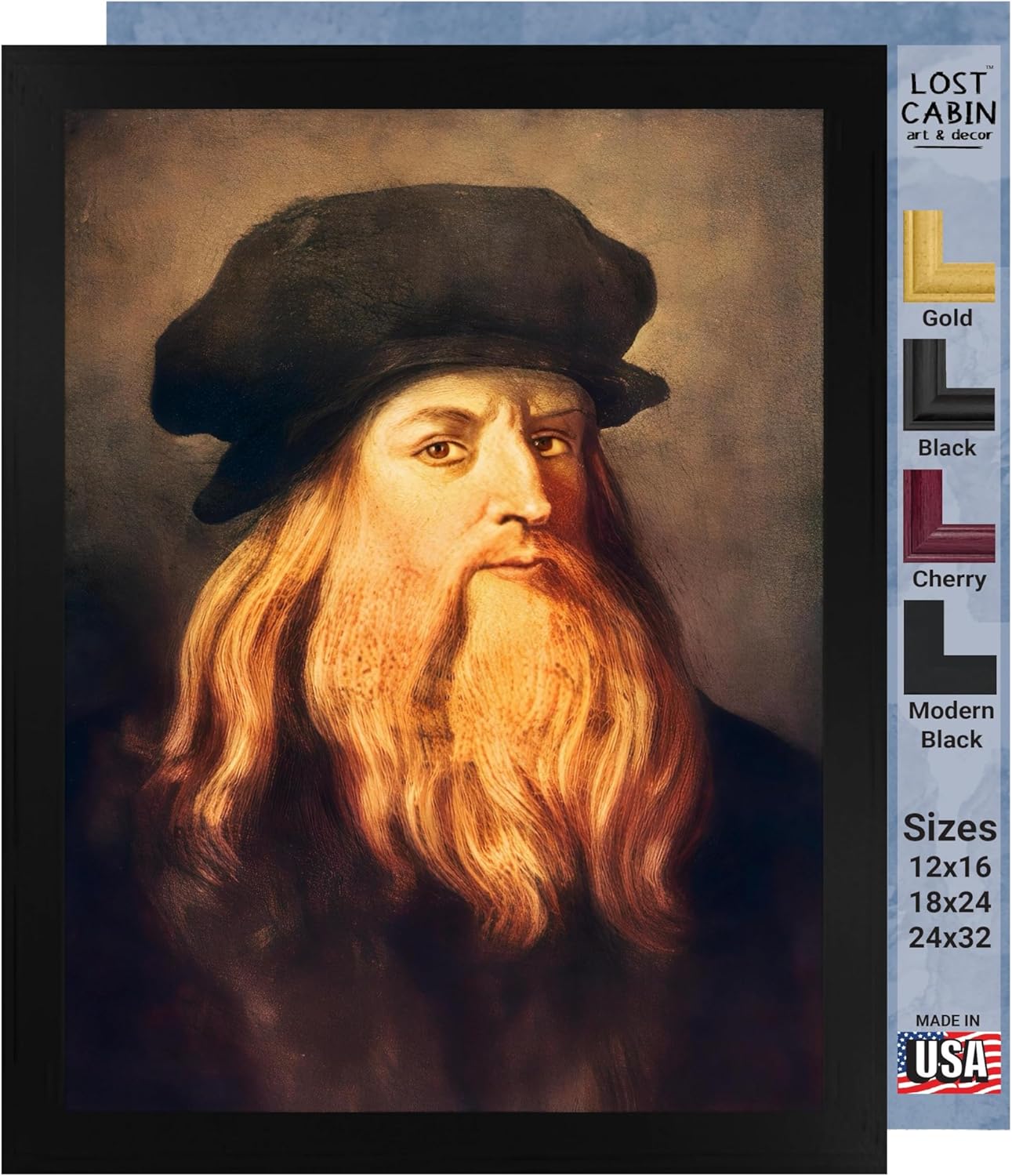 Autorretrato de la cabaña perdida por Leonardo Da Vinci  Impresión sin marco  Reproducción de pinturas de obras de arte finas  Regalo de póster