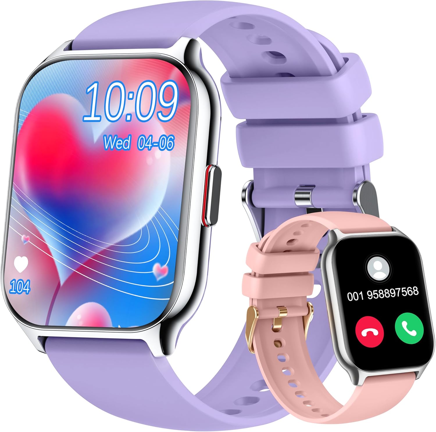 ZOSKVEE Reloj inteligente para mujeres y hombres (marcadorespuesta de llamadas), reloj de seguimiento de fitness de 2.0 pulgadas con monitor de