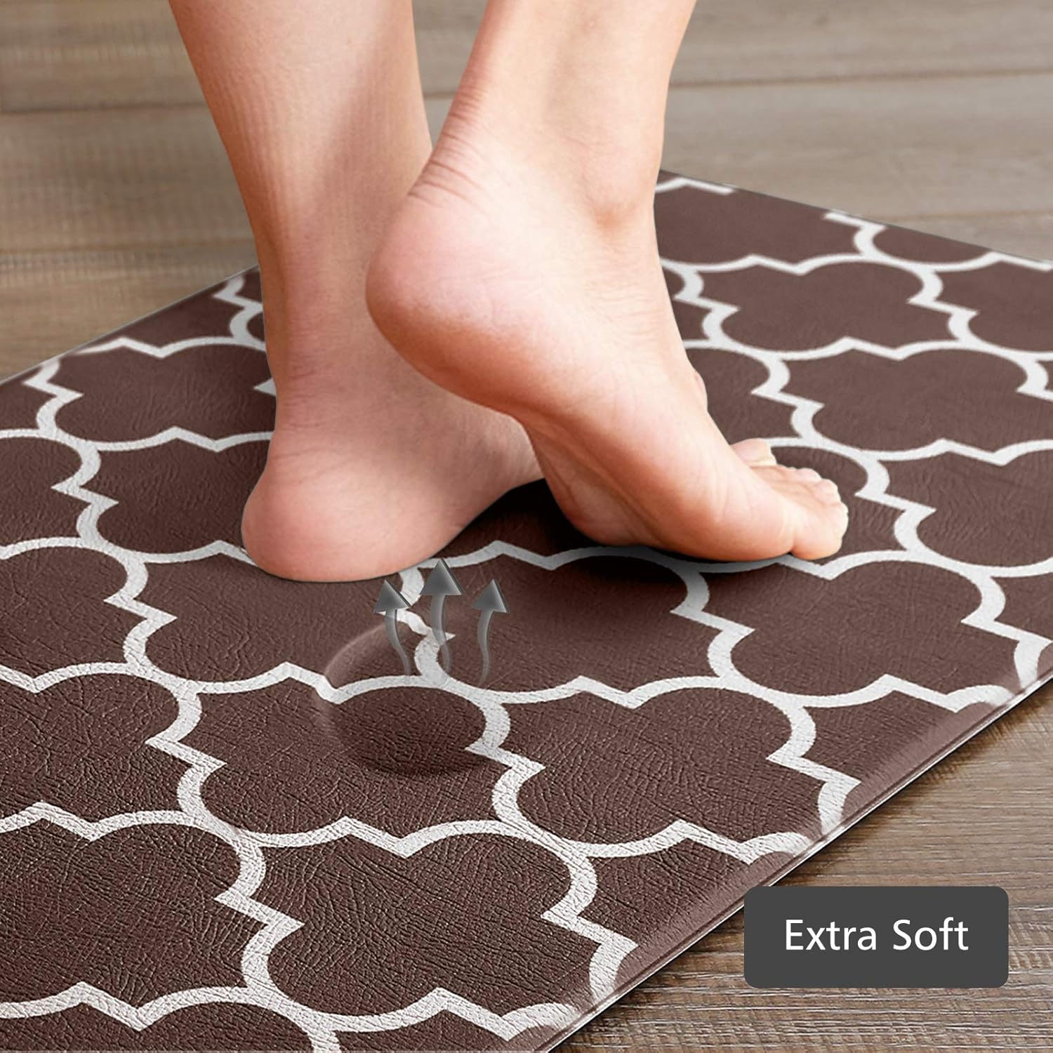 KMAT – 2 Tapetes para cocina, acojinados, antifatiga, impermeables, antideslizantes, de PVC resistente y espuma cómoda y ergonómica para estar de