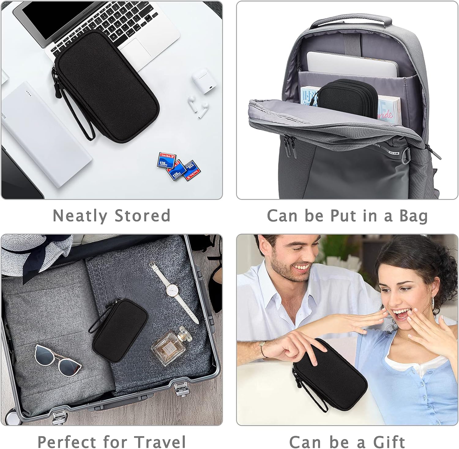 FYY Organizador electrónico, organizador de cables de viaje, bolsa de transporte para accesorios electrónicos, portátil, impermeable, doble capa,