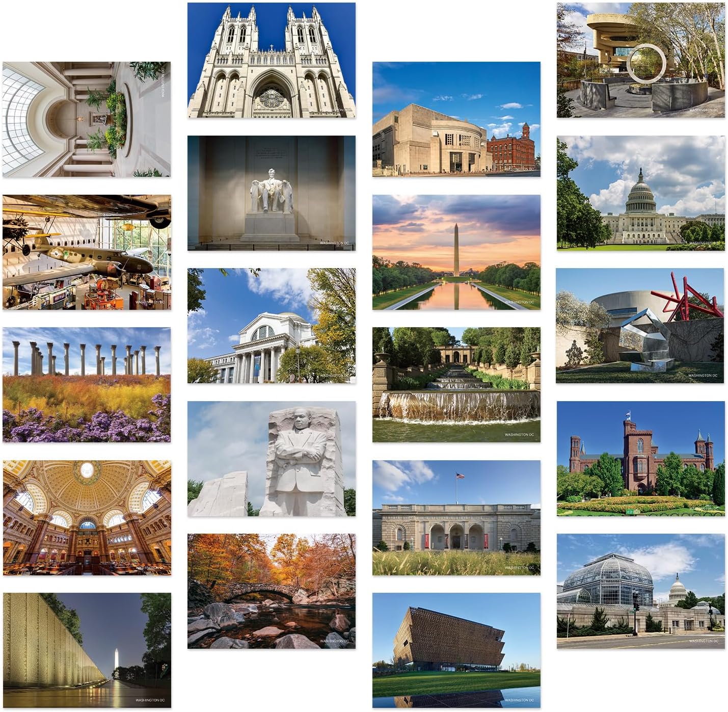 Paquete de 20 postales vintage de Estados Unidos Washington DC paisaje, tarjetas postales de todo el mundo, tarjetas de felicitación para viajes del