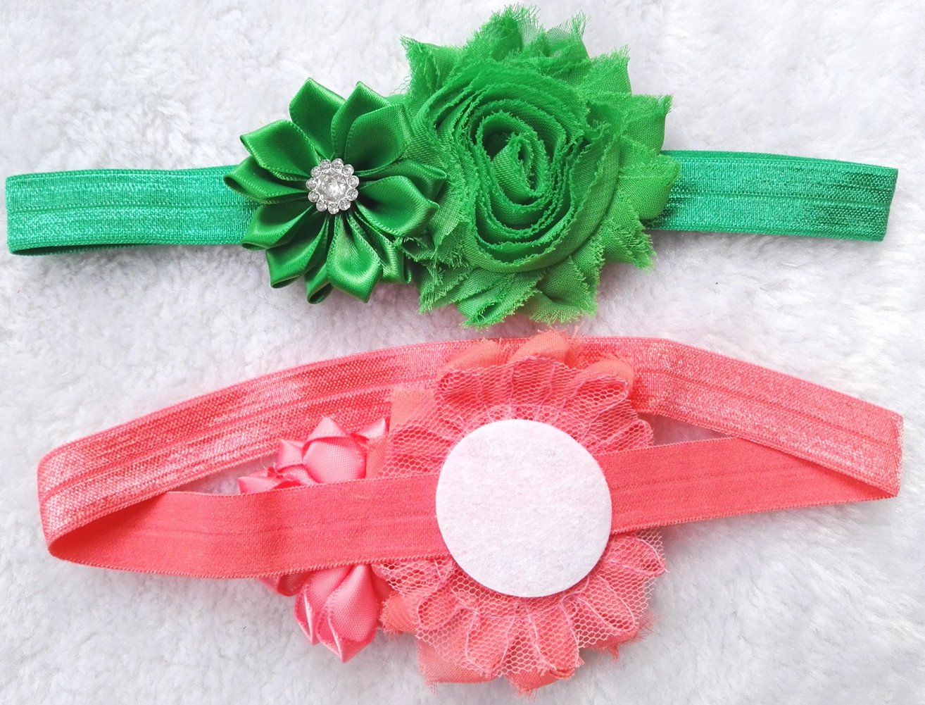 QandSweet Diademas para bebé niña con incrustaciones de flores poligonales para fotografía (paquete de 16), 16 unidades