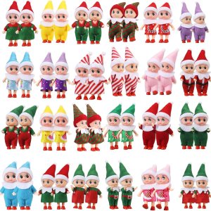 Leitee Muñeca elfo diminuta, mini elfos, lindo juguete de elfo de peluche, decoración de elfo en miniatura, calcetín de peluche de Año Nuevo (24 Leitee Muñeca elfo diminuta, mini elfos, lindo juguete de elfo de peluche, decoración de elfo en miniatura, calcetín de peluche de Año Nuevo (24
