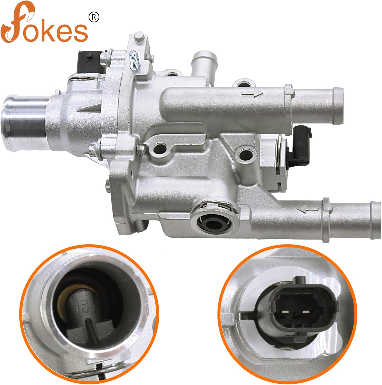 FOKES Conjunto de carcasa del termostato de refrigerante del motor compatible con Chevy Cruze, Limited, Trax, Sonic 1.8L y 1.6L – Reemplaza