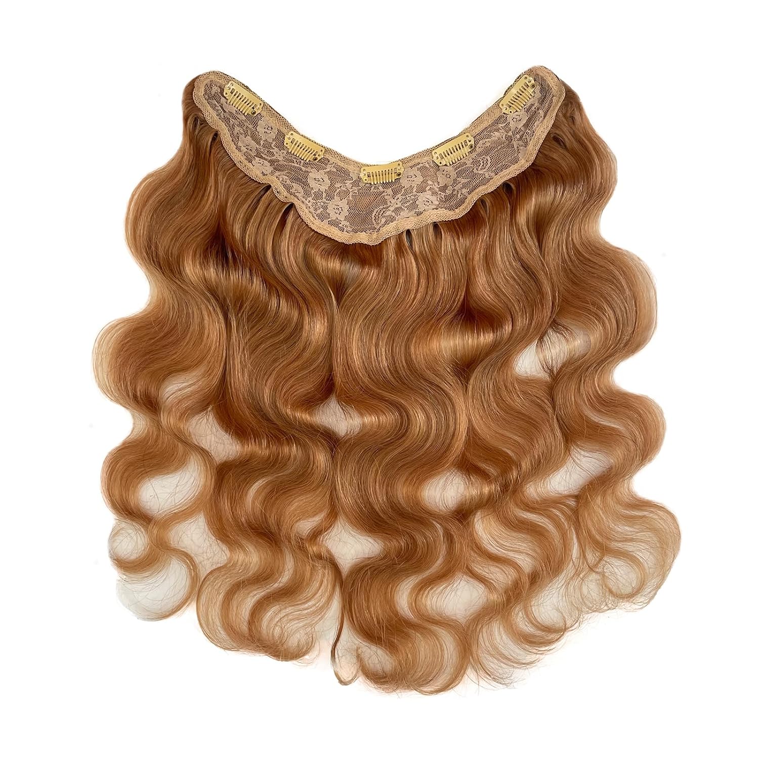 Extensiones de cabello humano ondulado con clip de 16 pulgadas, extensiones de cabello humano con clip de doble trama, una pieza, 100% cabello