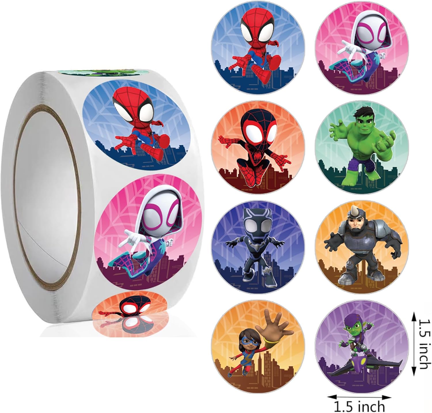 Spidey and His Amazing Friends – Calcomanías para niños, 500 unidades, Spidey y sus increíbles amigos, suministros de decoración de fiesta de