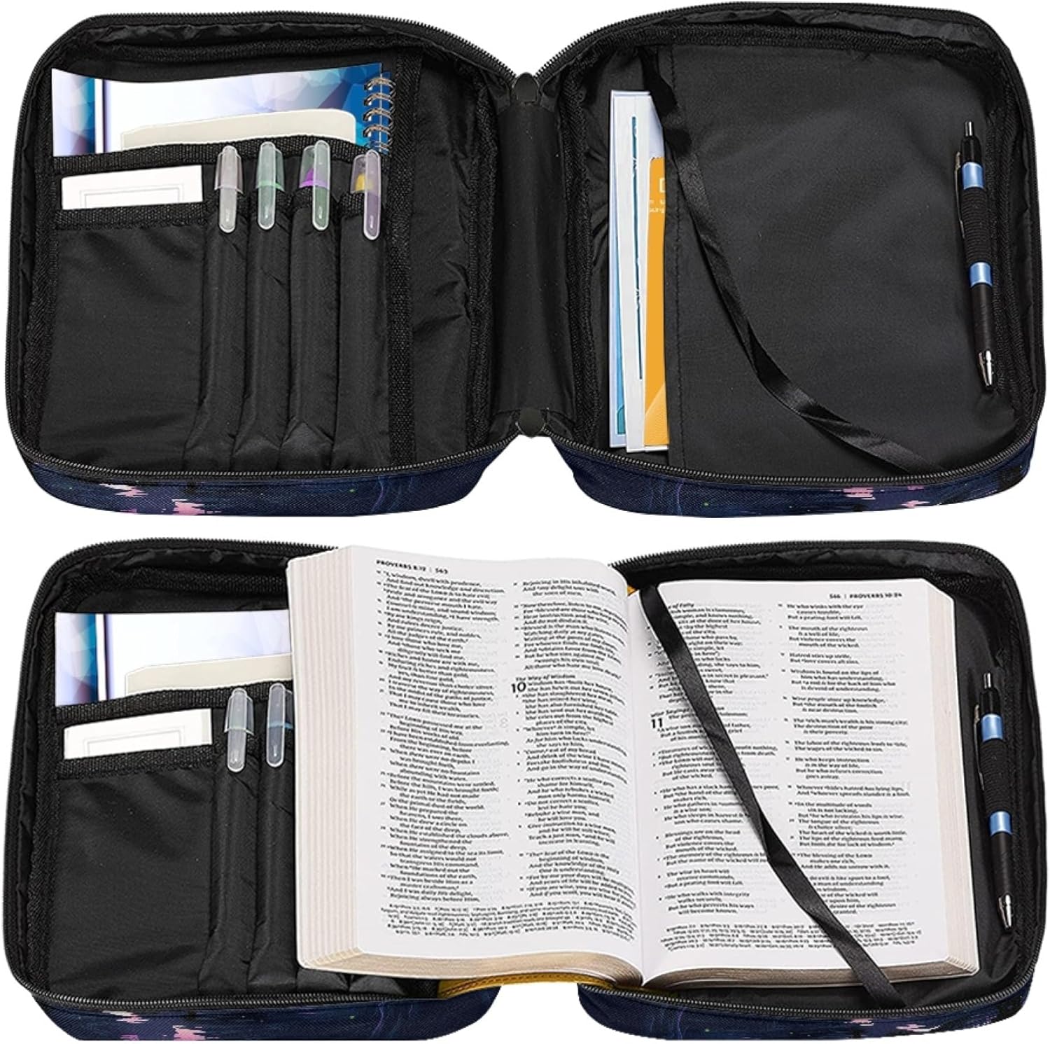 Funda para la Biblia de Halloween para mujeres, fundas de la Biblia de bruja bailarina para adolescentes y niñas, protector con asa y bolsillo con
