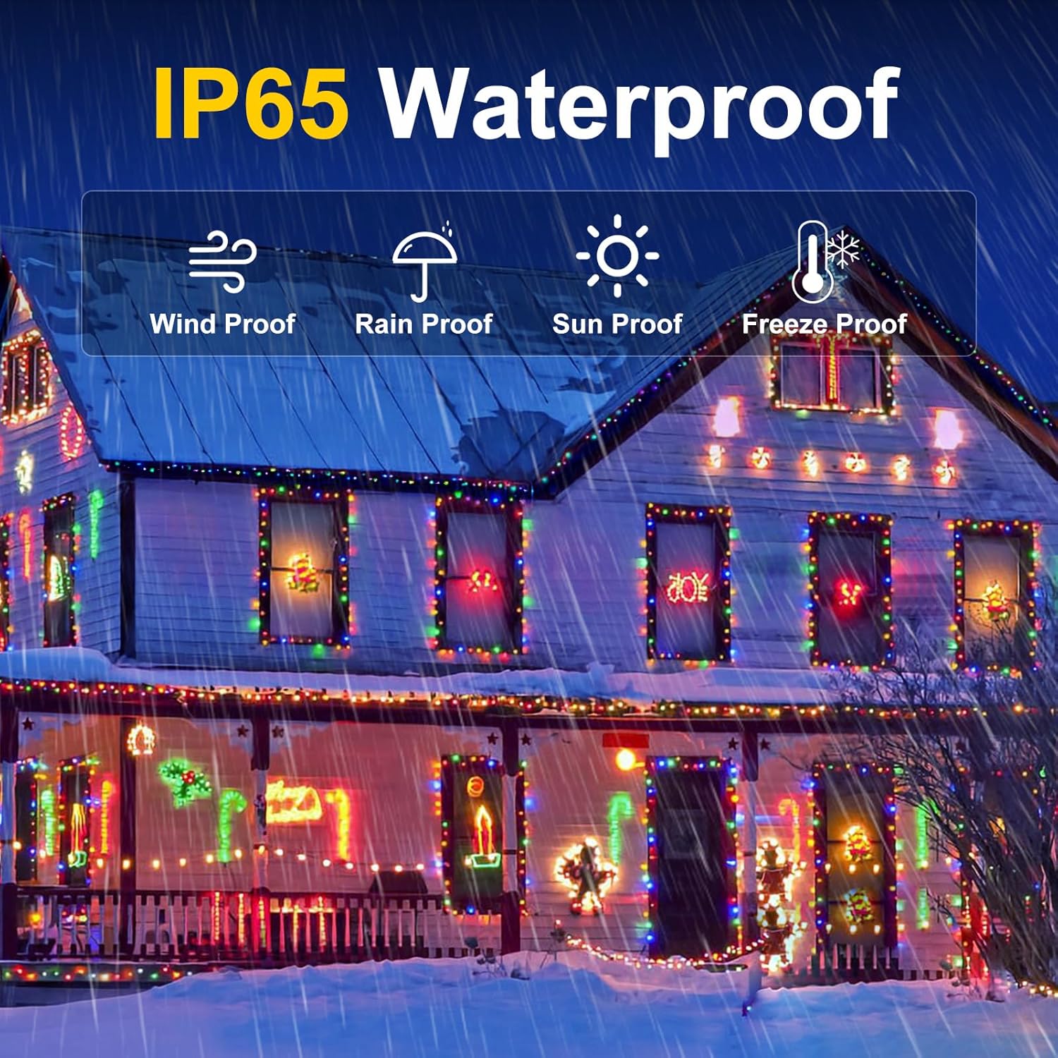 Quanquer Luces de Navidad inteligentes para exteriores, 196 pies, 600 LED RGB inteligentes WiFi que cambian de color, luces de Navidad controladas