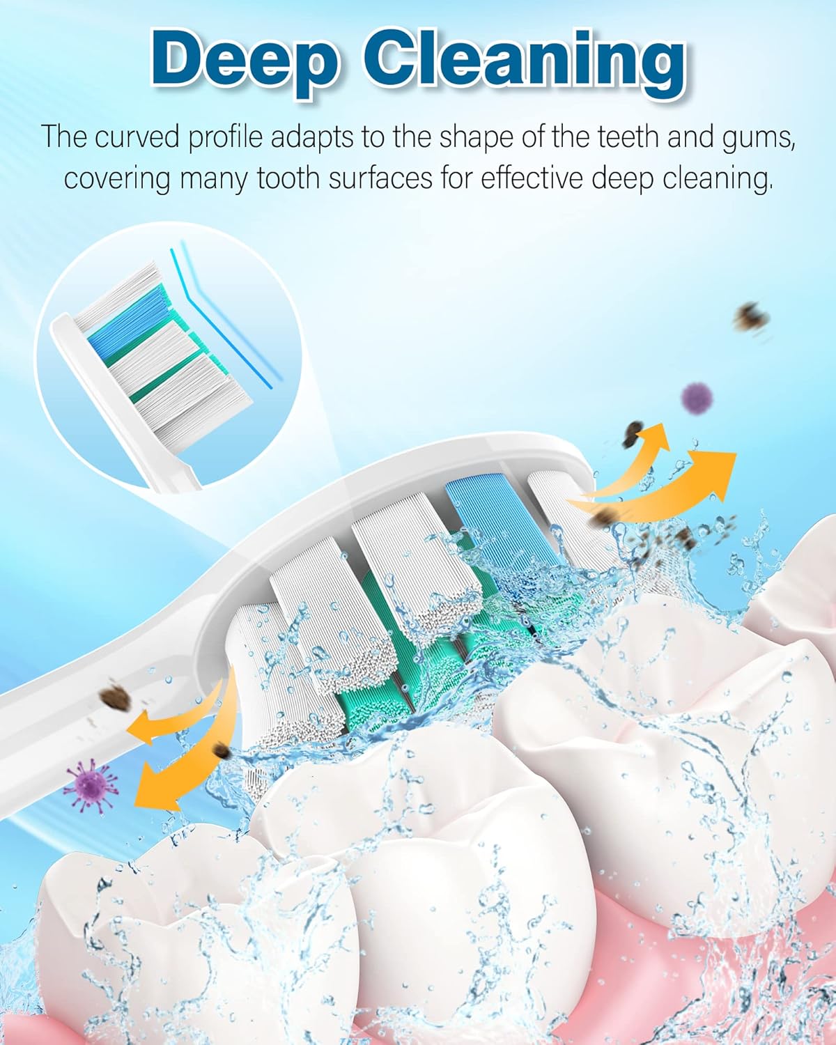 Cabezales de repuesto para cepillos de dientes compatibles con Philips Sonicare, paquete de 8, cabezal de cepillo eléctrico