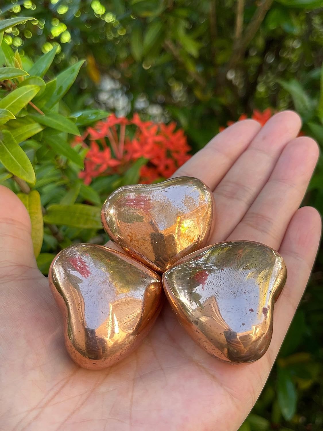 GAF TREASURES Venta al por mayor Corazones de cristal, Corazones hinchados de cristal pulido, Piedra de palma de cristal, Piedra de preocupación,