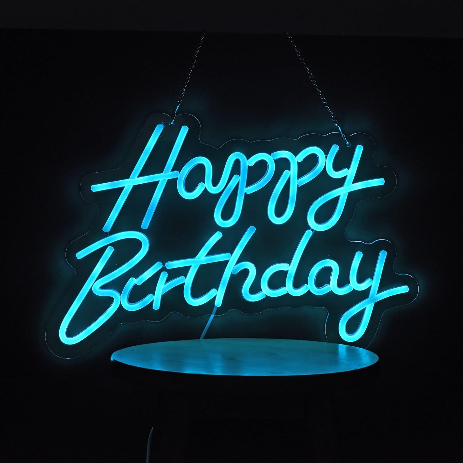 Letrero de neón de feliz cumpleaños para decoración de pared, con interruptor regulable, letreros de luz de neón reutilizables para toda la