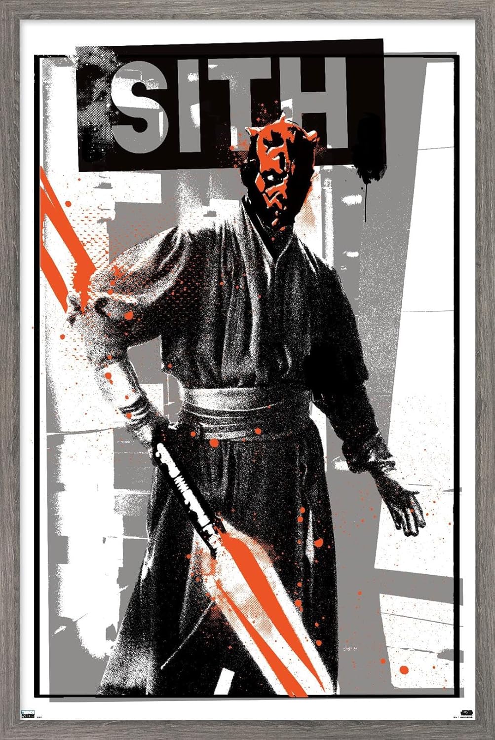 Trends International Star Wars The Phantom Menace – Póster de pared de Darth Maul Glitch