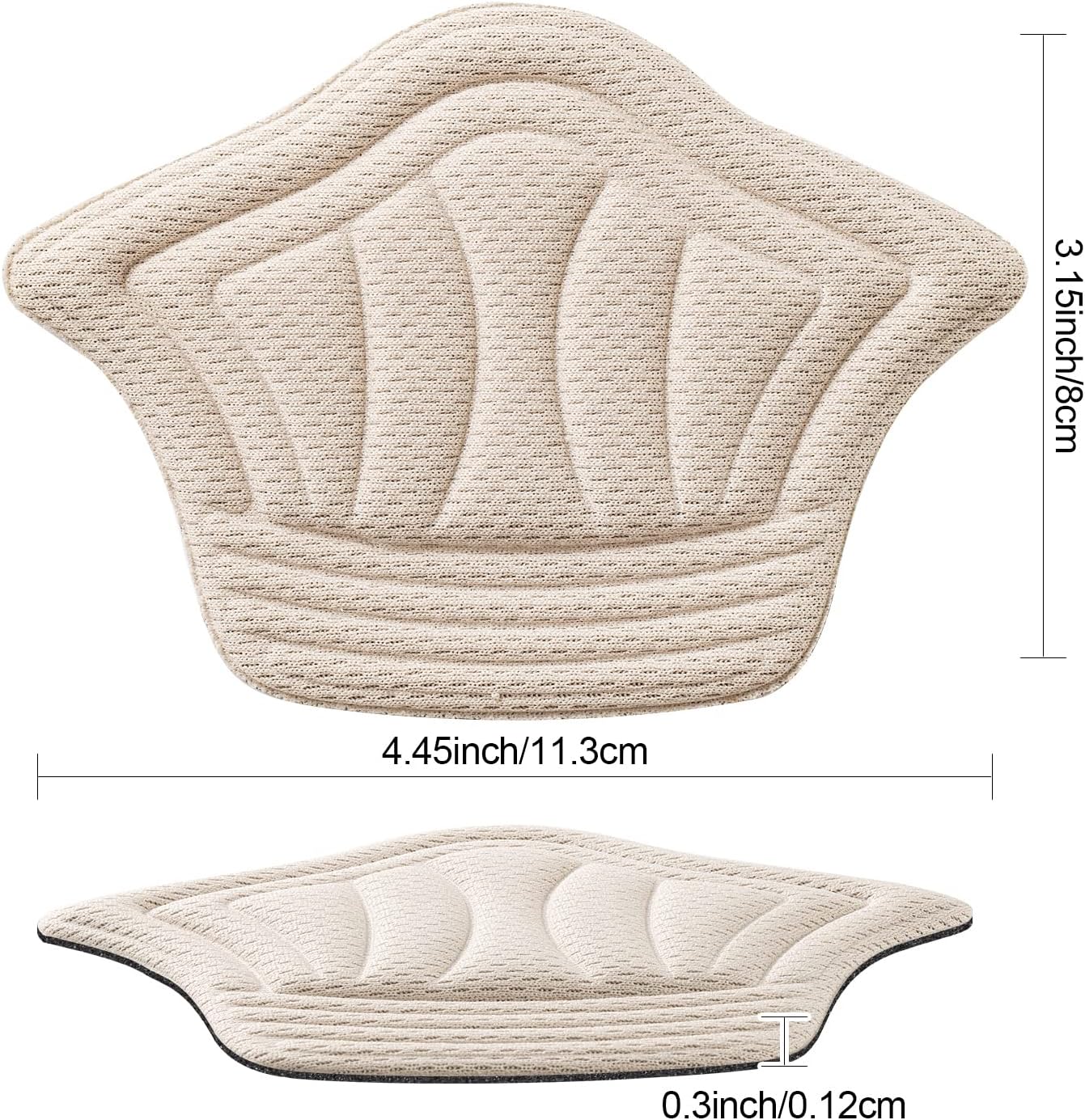Insertos de cojín trasero del talón, beige (6pcs-Beige)