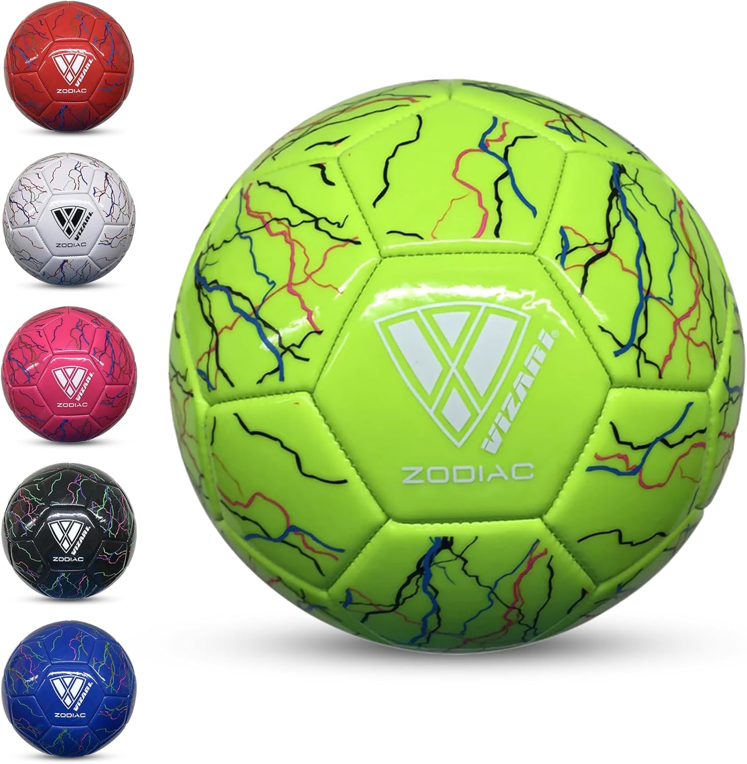 Vizari Zodiac Balón de fútbol para entrenamiento al aire libre y juego divertido  Pelota de fútbol al aire libre con vejiga de goma y cuero