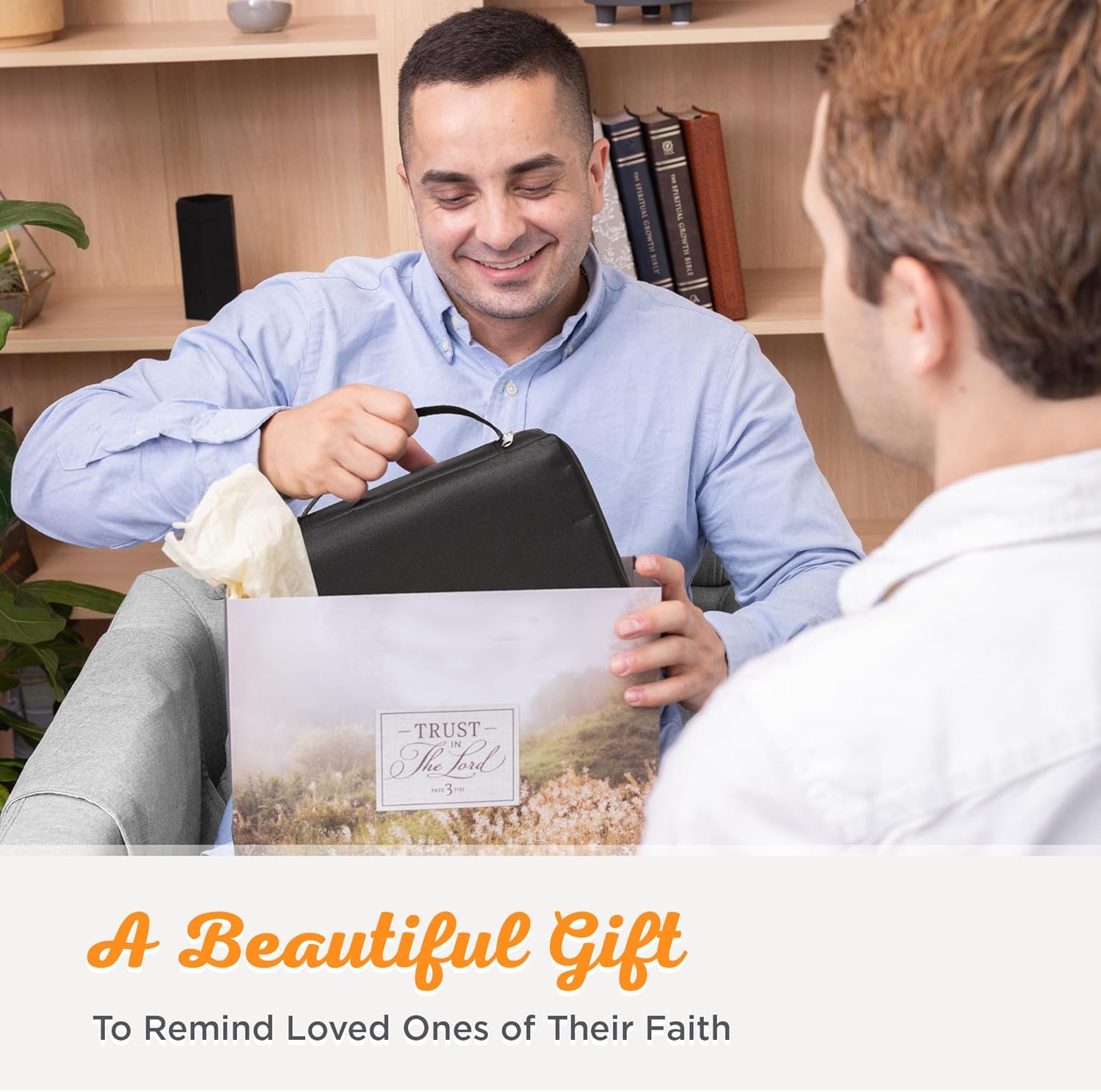 Funda de lona para hombres y mujeres con cremallera para Biblia o libro con asa.