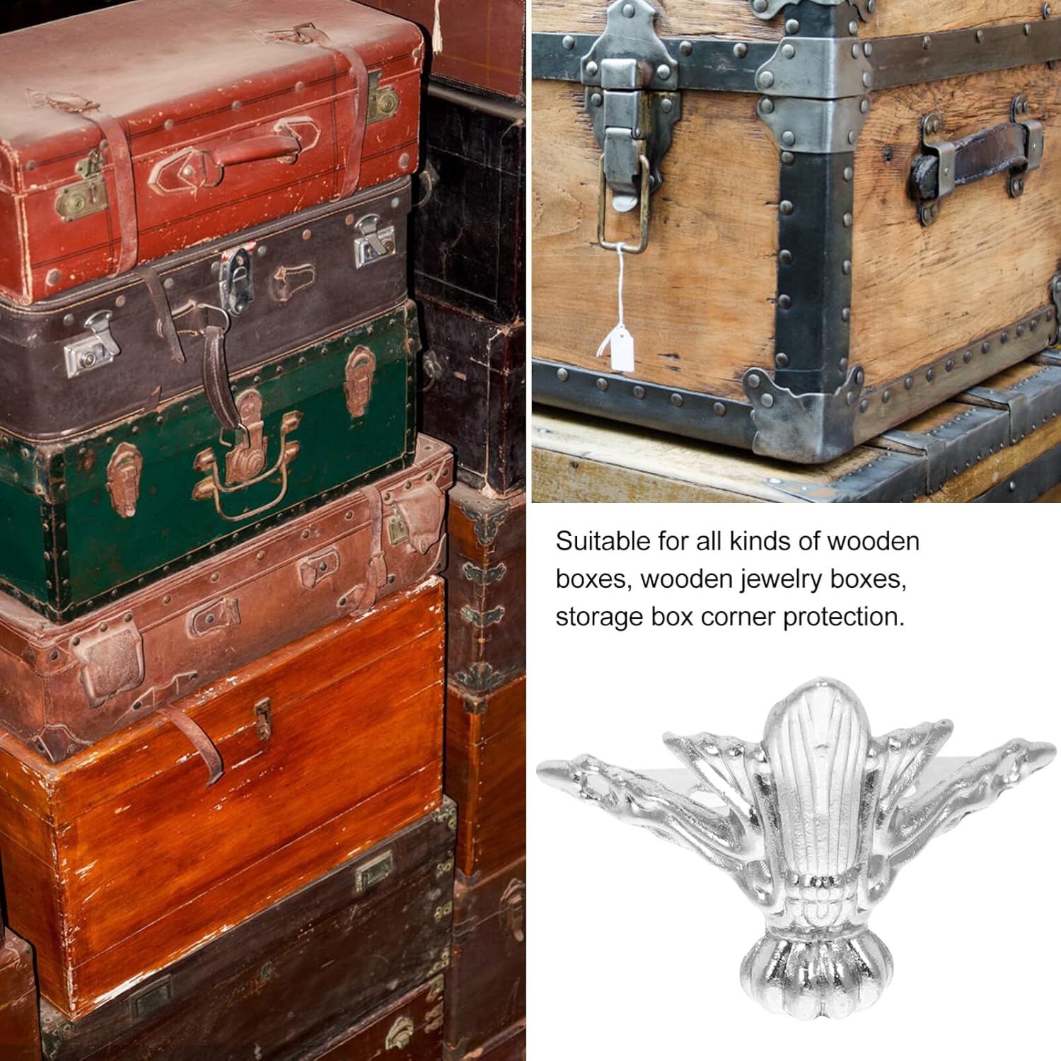 OSALADI Piernas de repuesto para muebles, 20 piezas, caja de pies antiguos, aleación de zinc, pan vintage