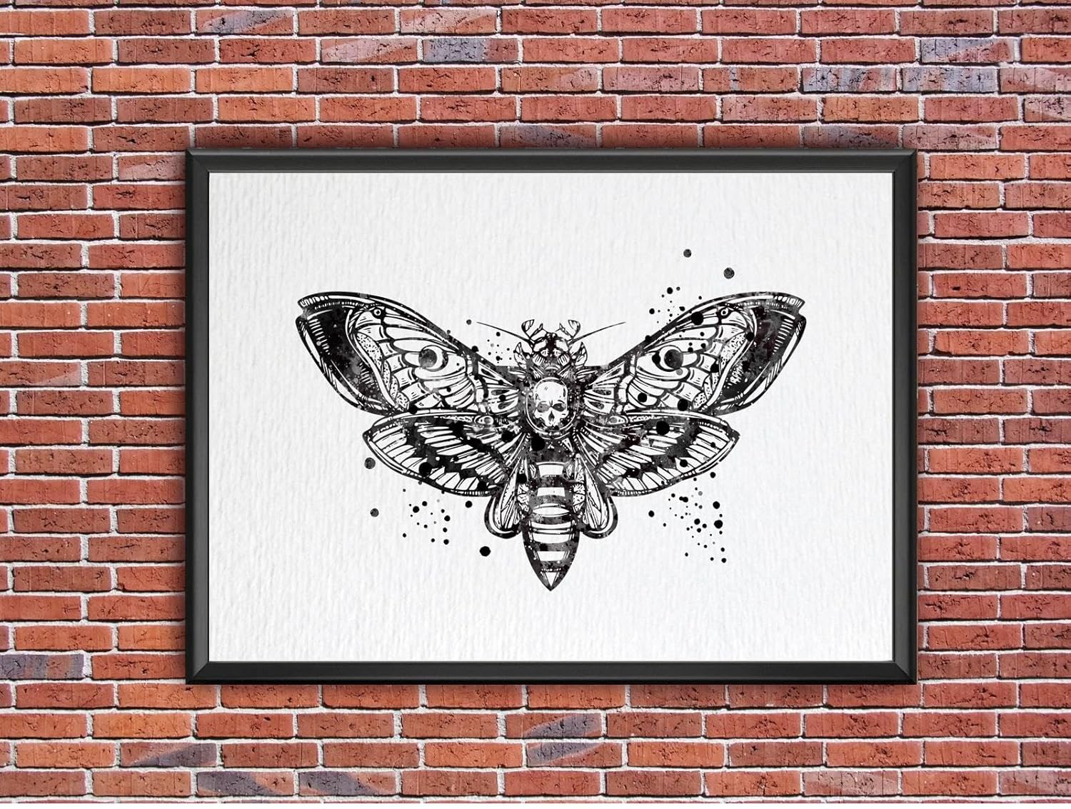 Dignovel Studios 8X10 sin marco cabeza de muerte halcón polilla insecto tótem ciencia animal acuarela arte impresión arte pared guardería niños