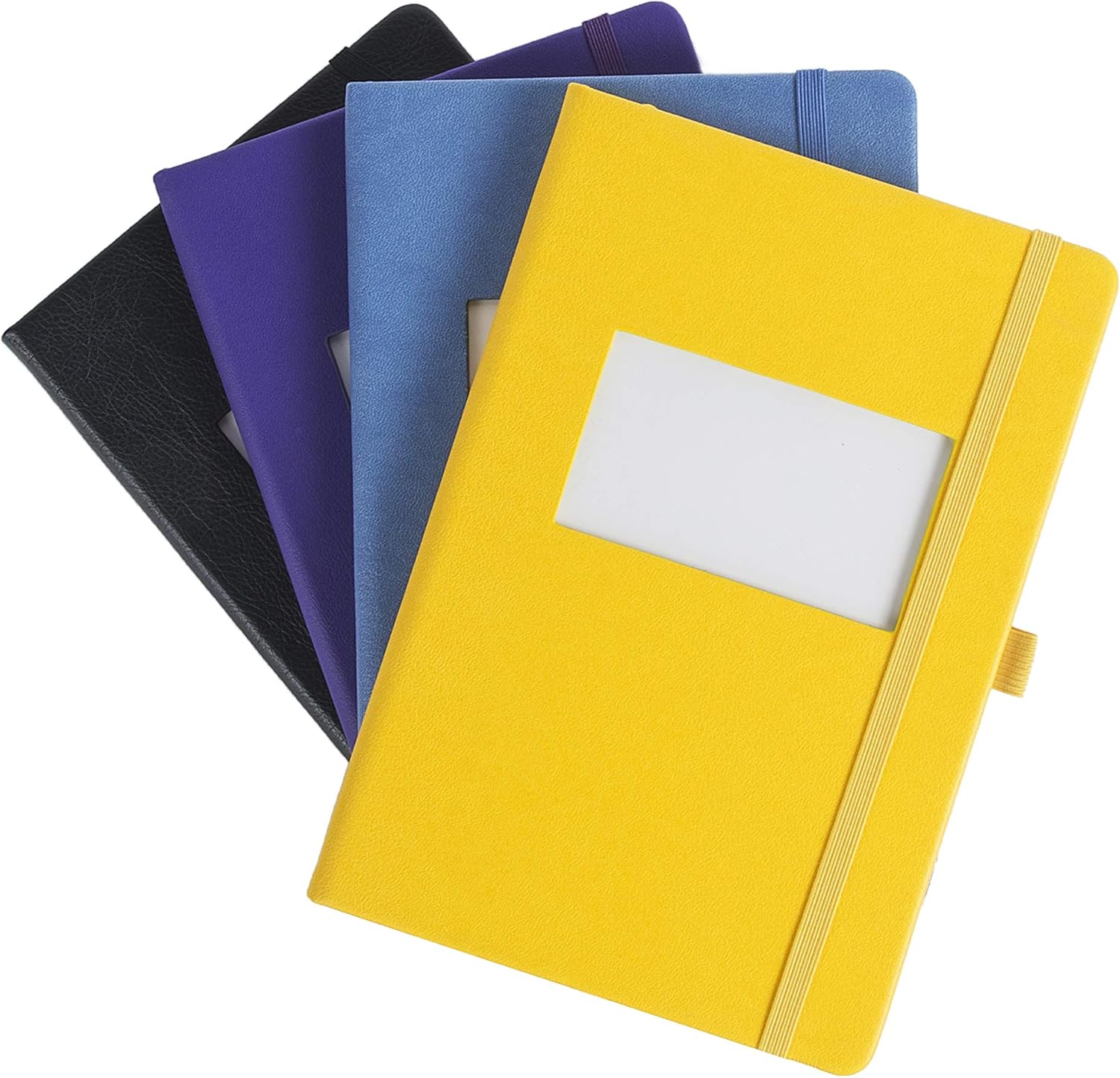 The Why Journal Classic Cuaderno  Diario de tapa dura duradera a rayas con bolsillo, papel marfil grueso, tamaño A5, cierre elástico, soporte para
