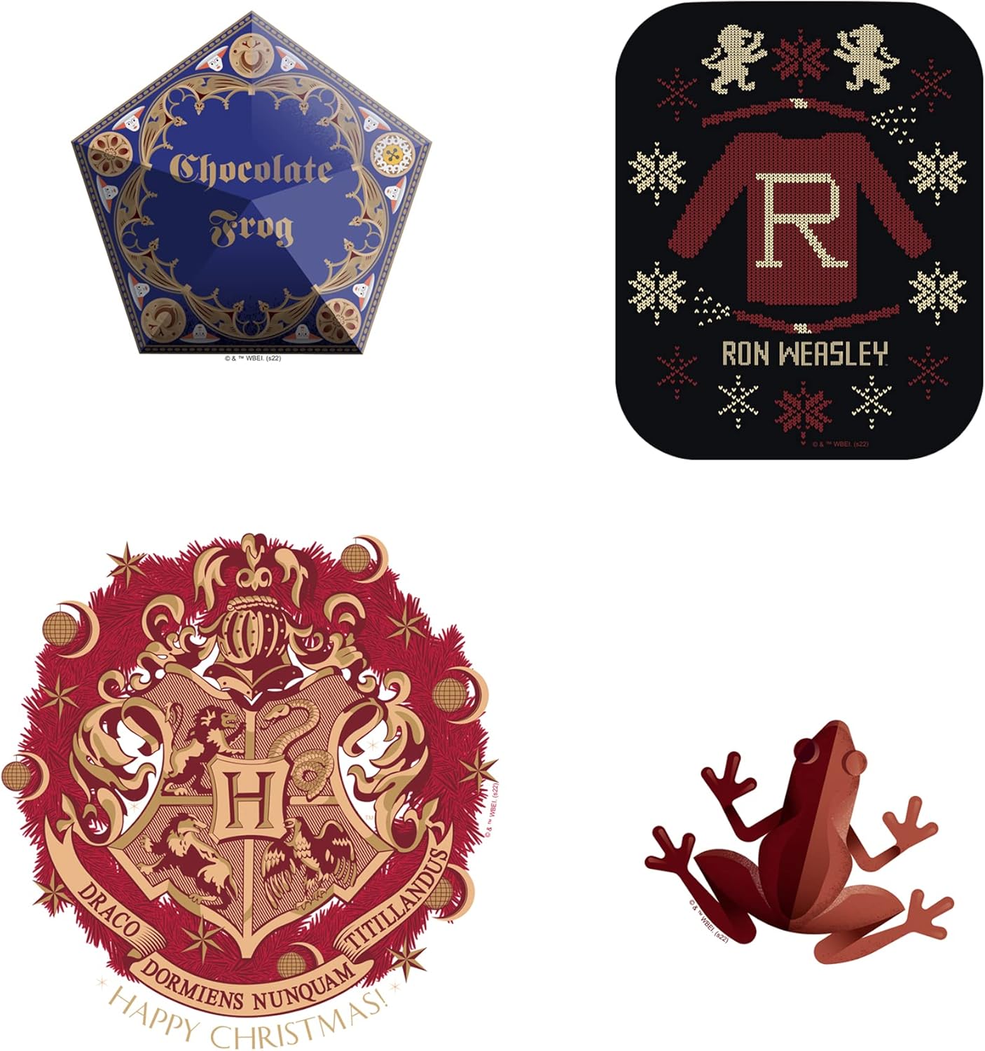 Harry Potter – Paquete variado de calcomanías navideñas de 11 quilates, vinilo grande, paquete variado de calcomanías para laptop, botella de agua,