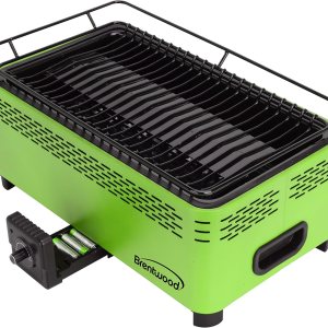 Brentwood BBF-31G – Barbacoa portátil sin humo, antiadherente, verde Brentwood BBF-31G – Barbacoa portátil sin humo, antiadherente, verde