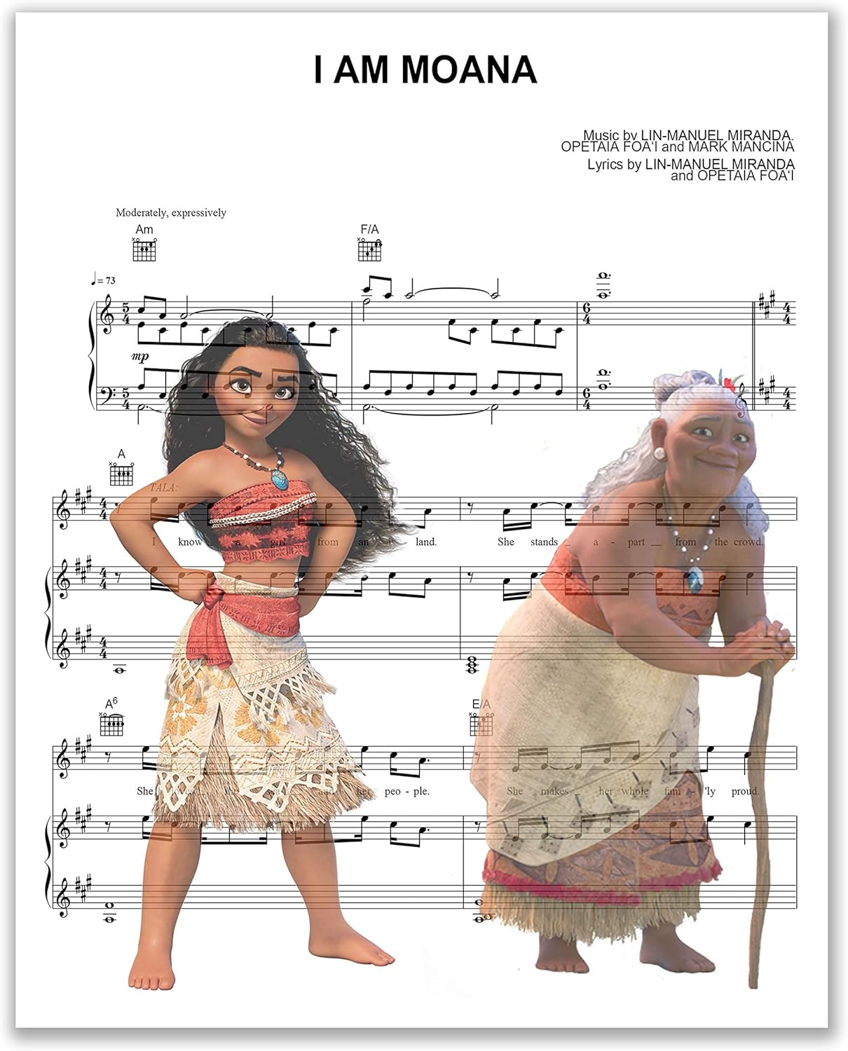 Picture This Prints Moana – Juego de 4 fotos (8 x 10 pulgadas) Maui Tamatoa Gramma Tala Hei Hei Pua