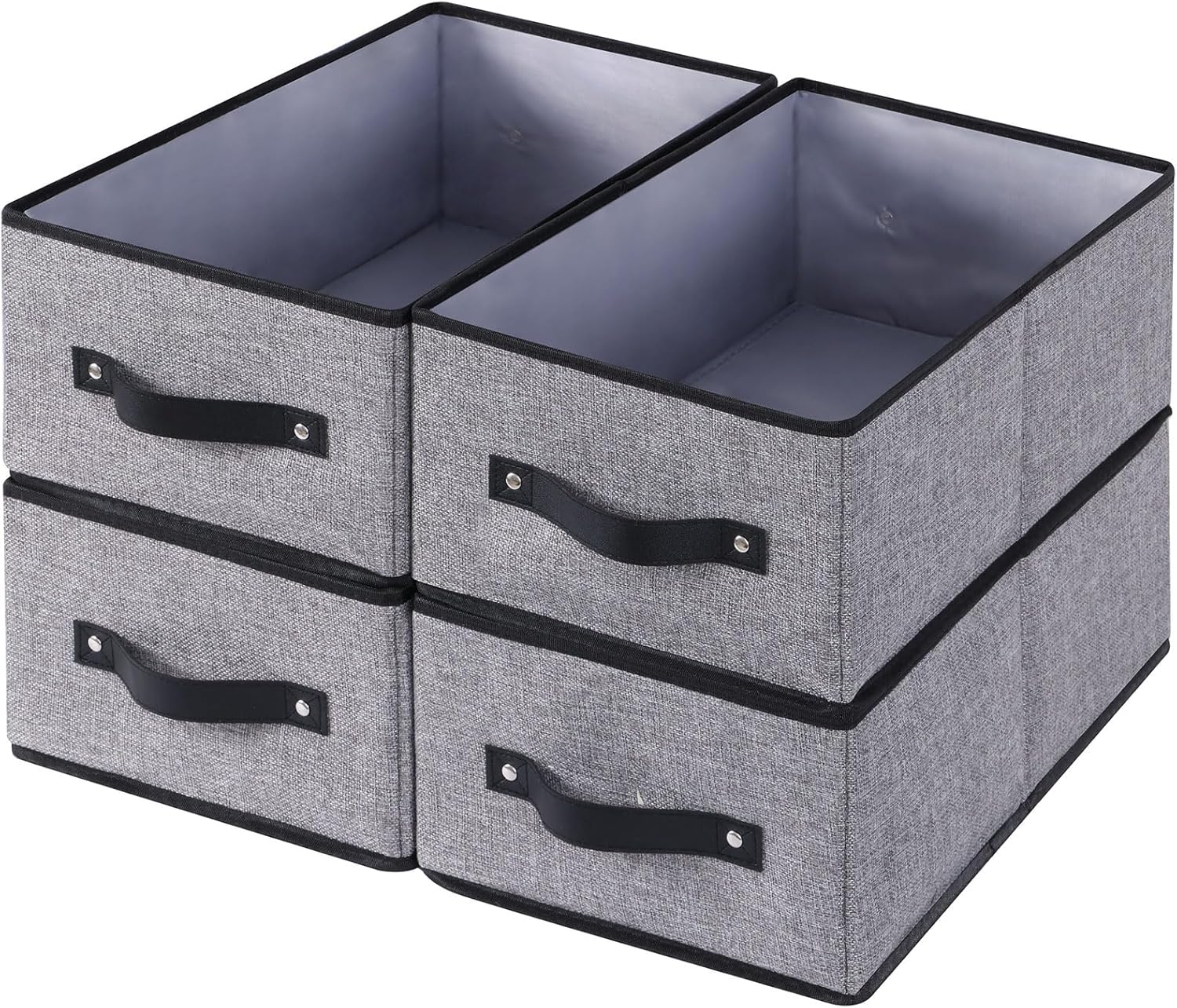 Contenedores de almacenamiento para ropa, 13 x 9.1 x 5.5 pulgadas, con asas, canastas de almacenamiento plegables, cajas de almacenamiento de tela