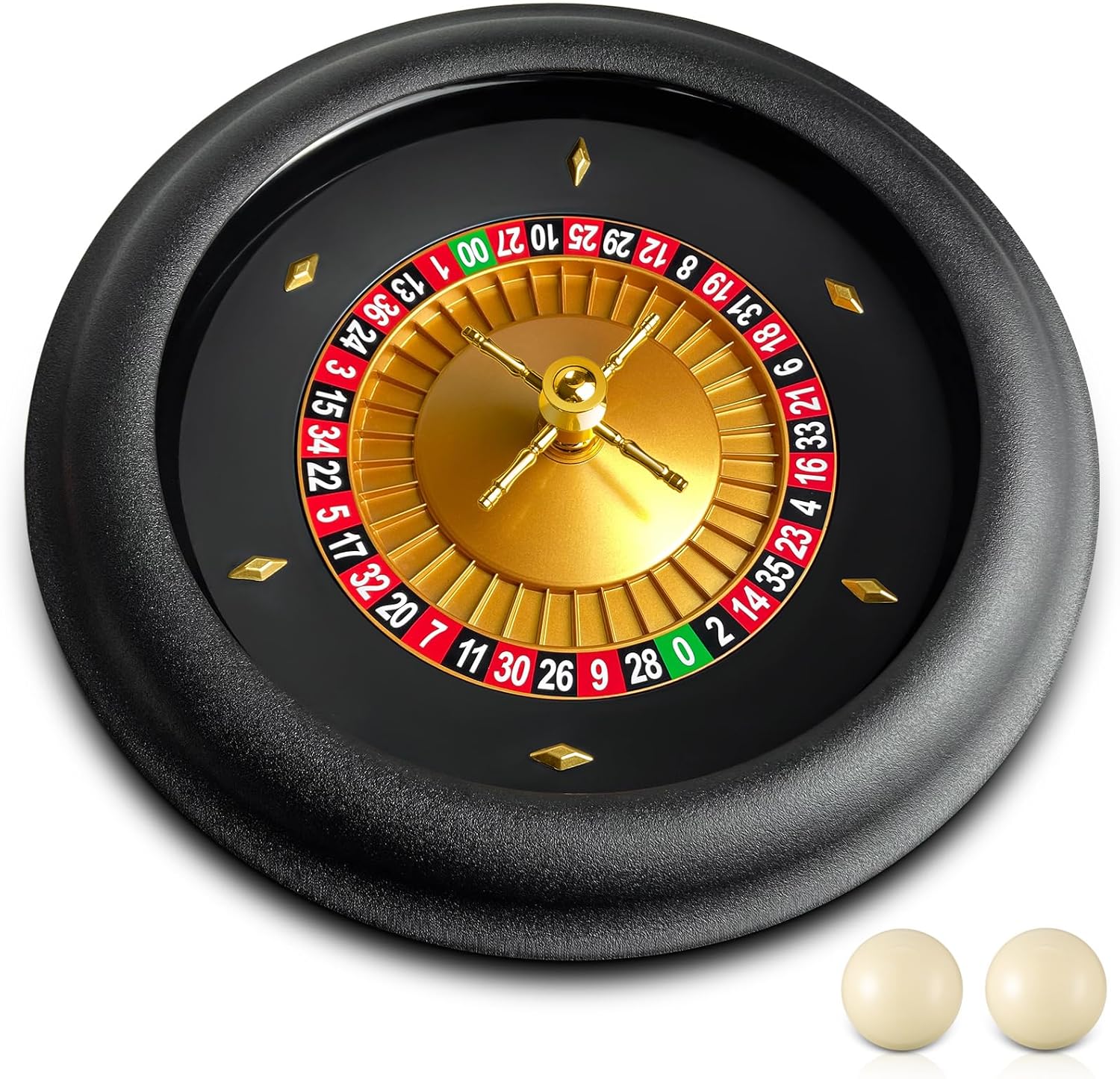 Leyndo Juego de ruleta profesional ABS de 18 pulgadas, juego de ruleta de grado casino con rueda de ruleta de doble diseño cero con 2 bolas de