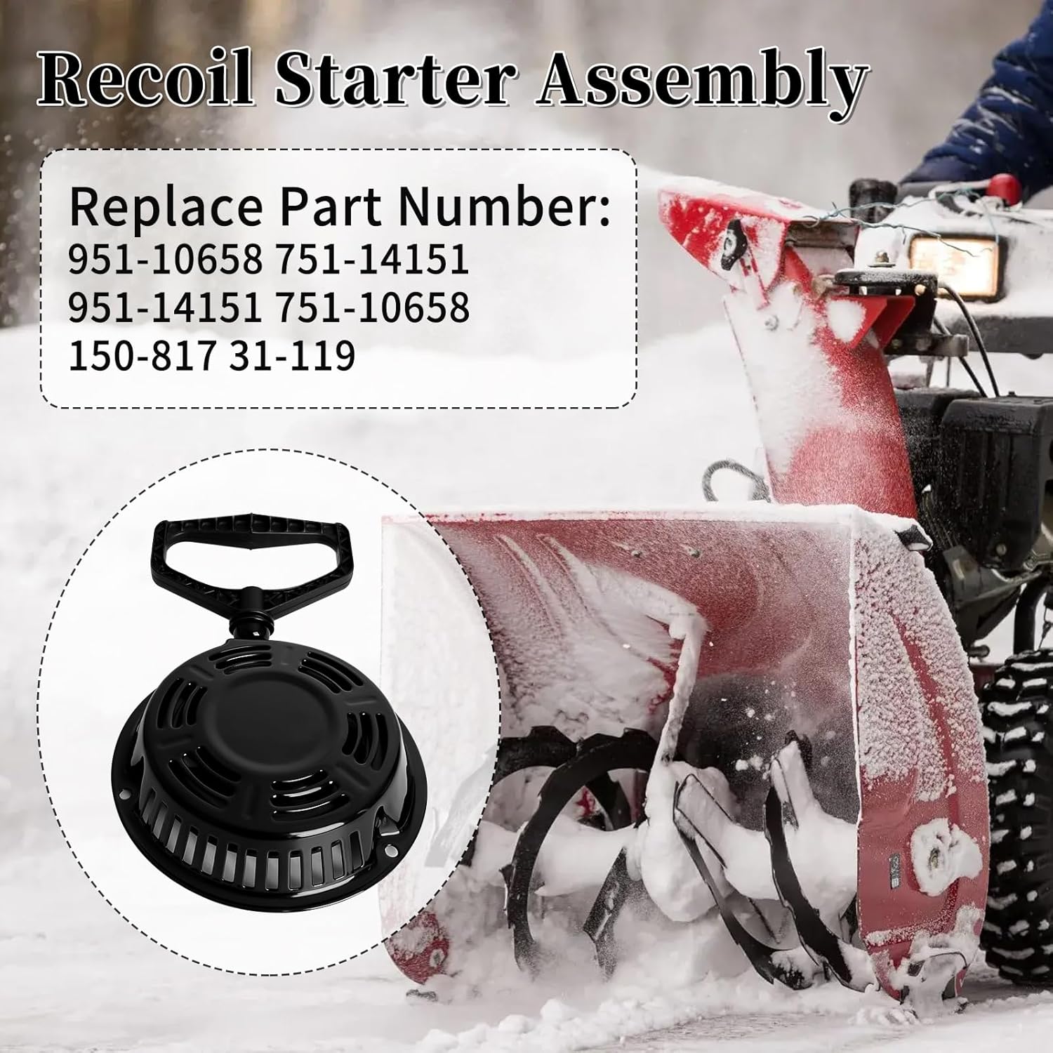 951-14151 – Conjunto de arranque de retroceso compatible con MTD 751-14151 751-10658 951-10658, Troy Bilt Storm 2410 2420 2620 2690 2690XP 5024,
