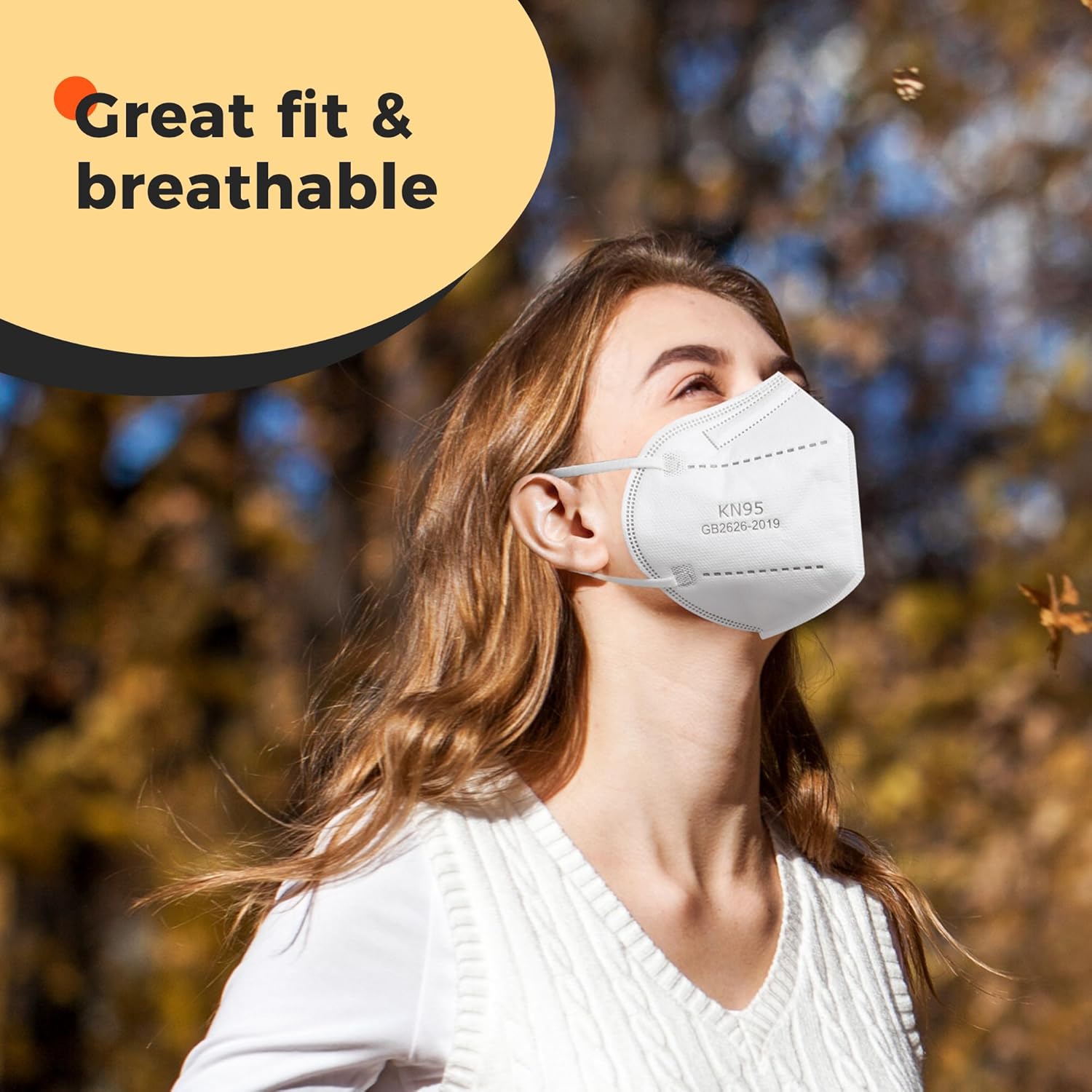 KN95 – Cubrebocas desechables para adultos, paquete de 100 mascarillas KN95 ajustables, protección de 5 capas, transpirable, cómodo, respirador,
