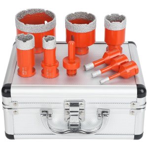 Juego de 9 brocas con núcleo de diamante, kit de sierra para azulejos de porcelana, cerámica, mármol, ladrillo, hormigón con rosca de 58 pulgadas – Juego de 9 brocas con núcleo de diamante, kit de sierra para azulejos de porcelana, cerámica, mármol, ladrillo, hormigón con rosca de 58 pulgadas –