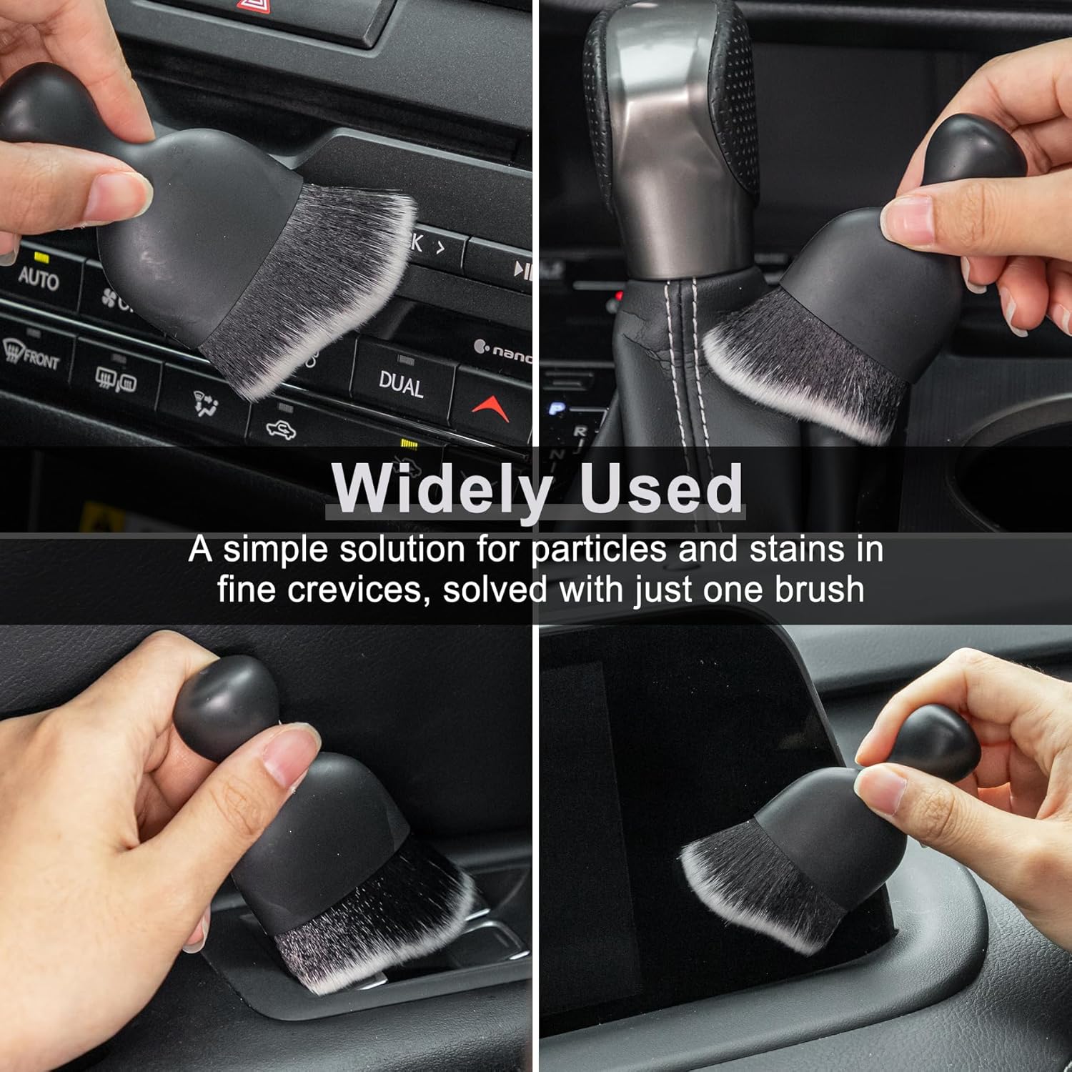GaRhomxy Cepillos para detalles del automóvil, cepillo suave para barrer el polvo del interior del automóvil, cepillo de cerdas suaves, herramienta