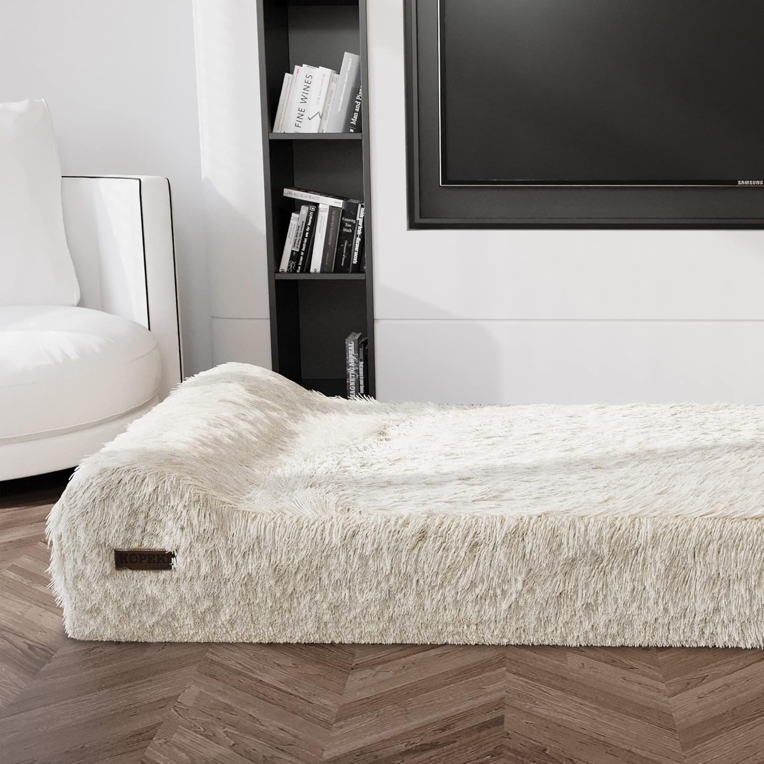 Cama ortopédica jumbo para perros, cama para mascotas de espuma viscoelástica de 7 pulgadas de grosor con almohada con funda extraíble y forro