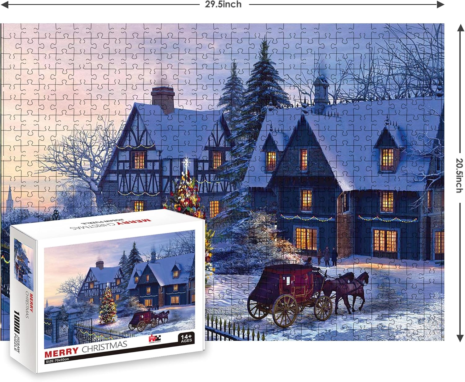 Rompecabezas de Navidad 2023, regalos de obras de arte para adultos, adolescentes y familias, las piezas encajan perfectamente sin polvo, 27.56 x