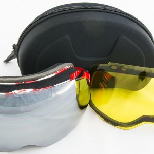 Gafas de esquí y snowboard con lente magnética antivaho (rojo negro con plata y amarillo) Gafas de esquí y snowboard con lente magnética antivaho (rojo negro con plata y amarillo)