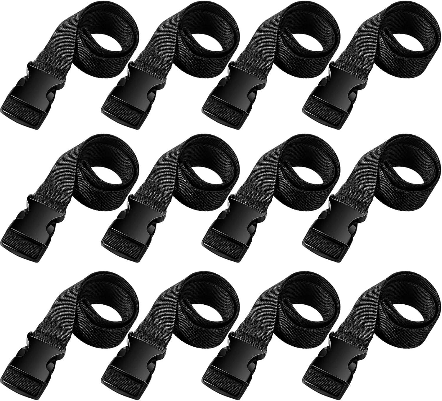 12 correas de amarre de batería negras con hebilla cada pieza de 39 pulgadas de largo correas de batería para barcos, correa de nailon para caja de
