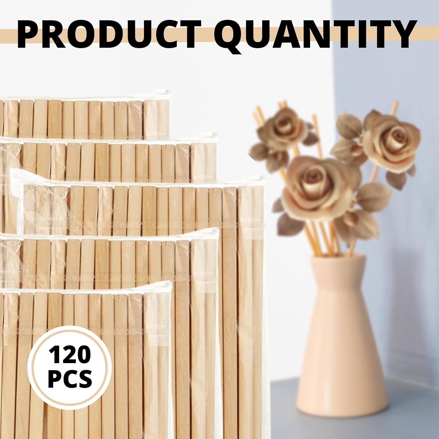 120 varillas de madera de 12 pulgadas, palos de madera de 14 pulgadas para manualidades, palos de madera, tacos de madera para manualidades, barra