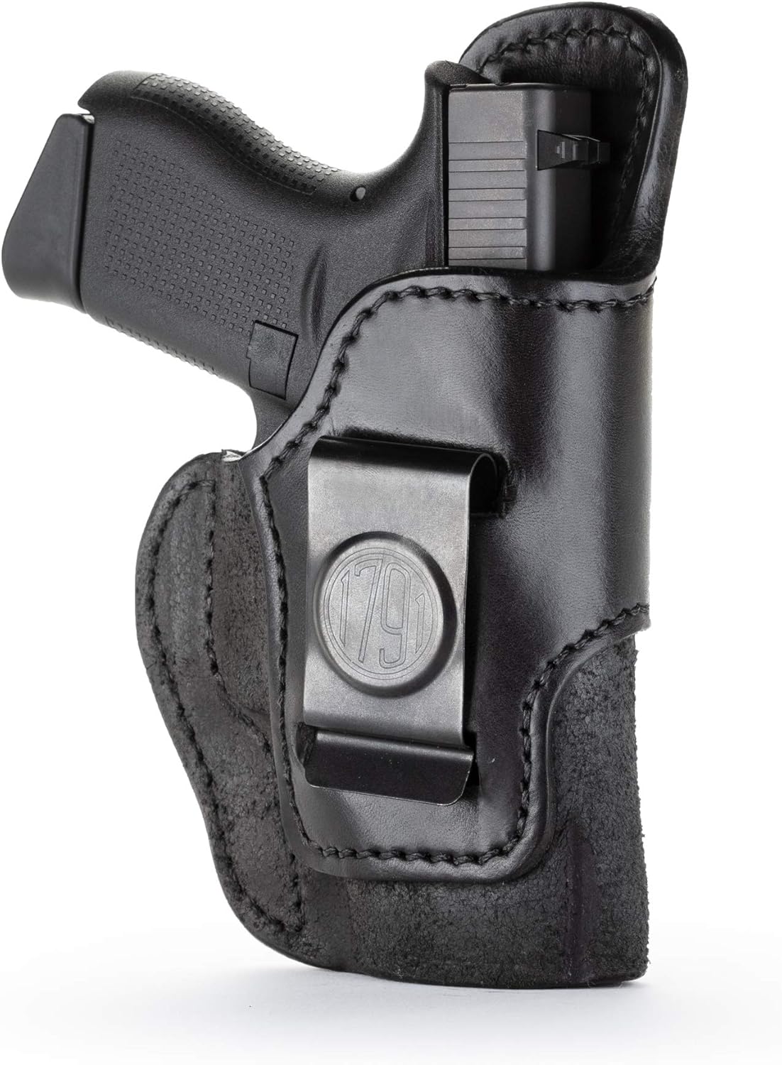 1791 GUNLEATHER Funda Glock 43  Funda rígida de cuero IWB de alta calidad, para diestros, compatible con Glock 43, 43X, 42, 1911 3″ Colt, Kimber &