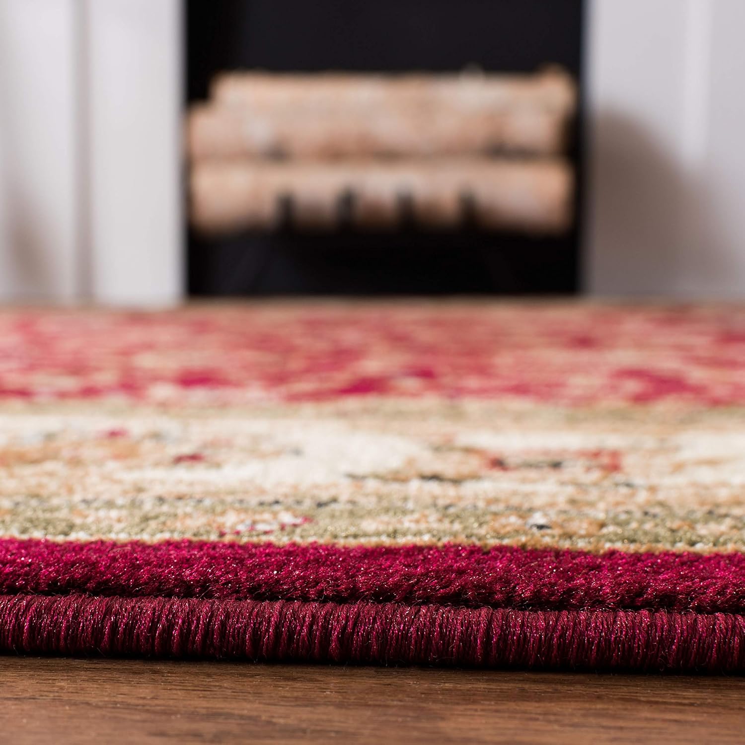 Safavieh Colección Lyndhurst LNH312A Alfombra tradicional oriental, color rojo y marfil, Polipropileno