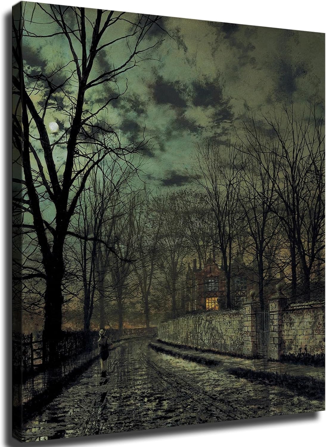 Noviembre (1879) John Atkinson Grimshaw – Póster de impresión artística moderna para dormitorio familiar, decoración de oficina (24 x 36 pulgadas,