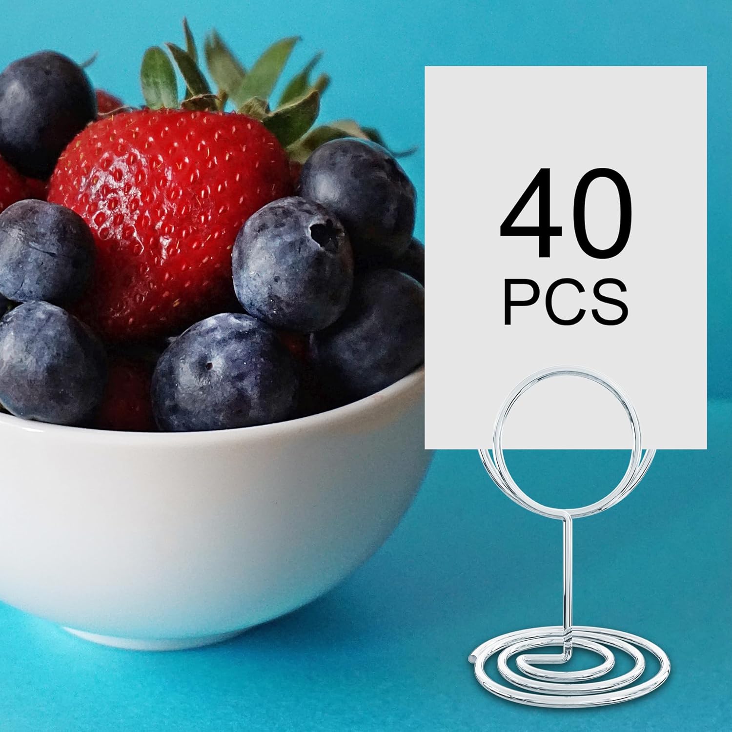 40 soportes para números de mesa, soporte para tarjetas de lugar, tarjeteros de mesa de tamaño pequeño, soporte para fotos para centros de mesa,