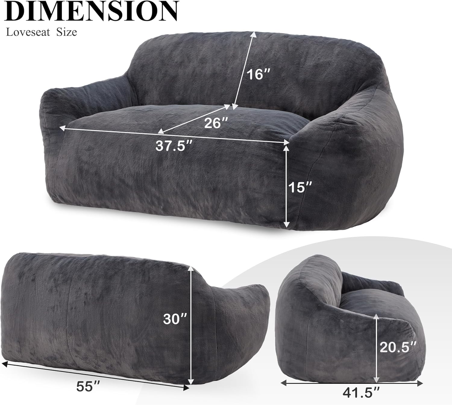 Homguava Sofá cama, futón con reposabrazos, sofá biplaza de 2 plazas, sofá cama suave de piel sintética, sofás pequeños para sala de estar,