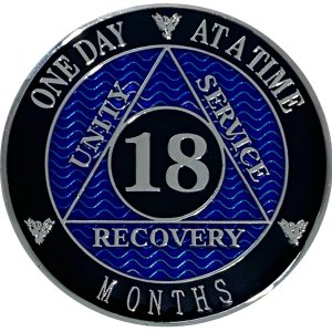 18 Months AA Silver Color Plated Coin, Medallion, Recovery Chip, 12 Step Token 18 Months AA Silver Color Plated Coin, Medallion, Recovery Chip, 12 Step Token