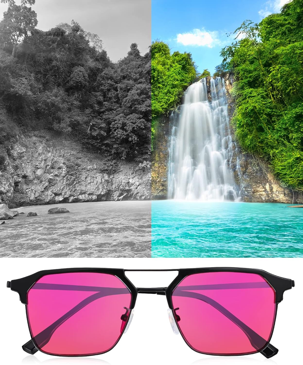 Gafas de Daltónico, Gafas de corrección de Daltonismo Rojo-Verde, Gafas de Daltonismo Unisex, Uso en interiores y exteriores
