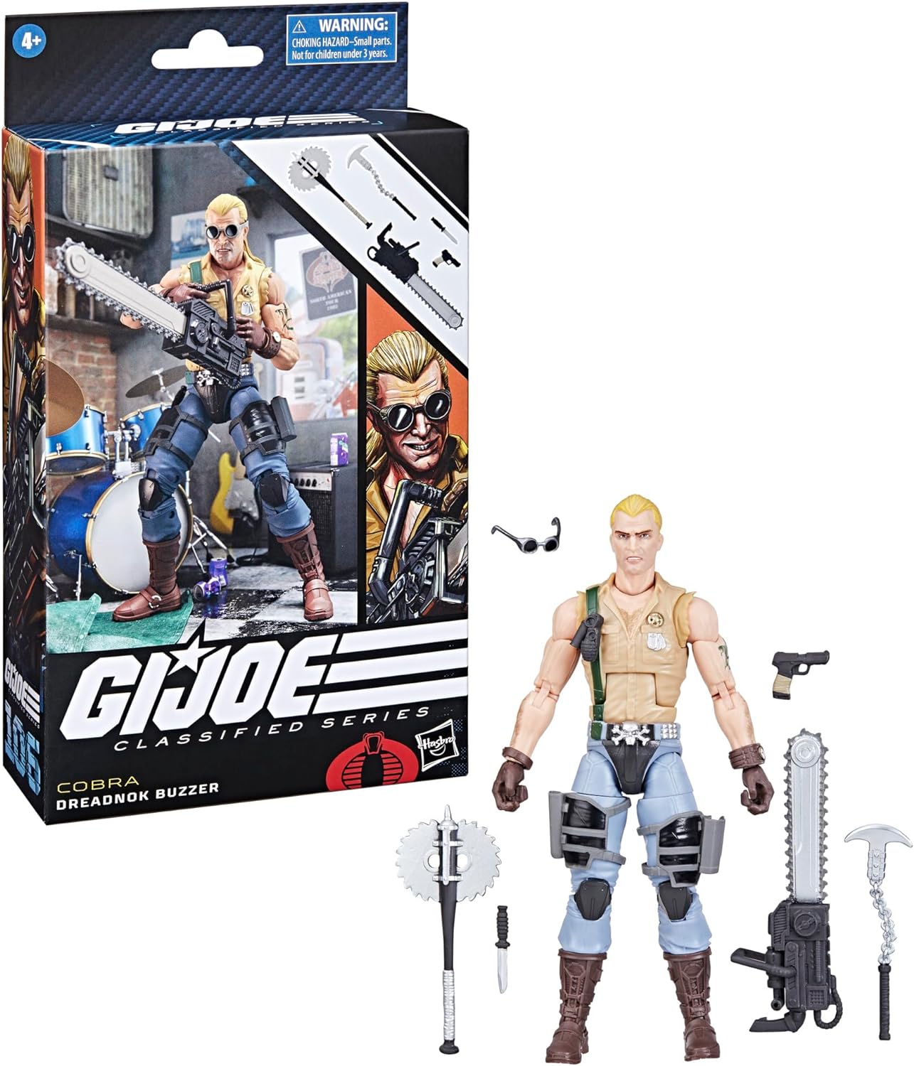 G.I. Joe Classified Series Dreadnok Buzzer, figura de acción coleccionable, 106, figuras de acción de 6 pulgadas para niños y niñas, con 6 piezas de