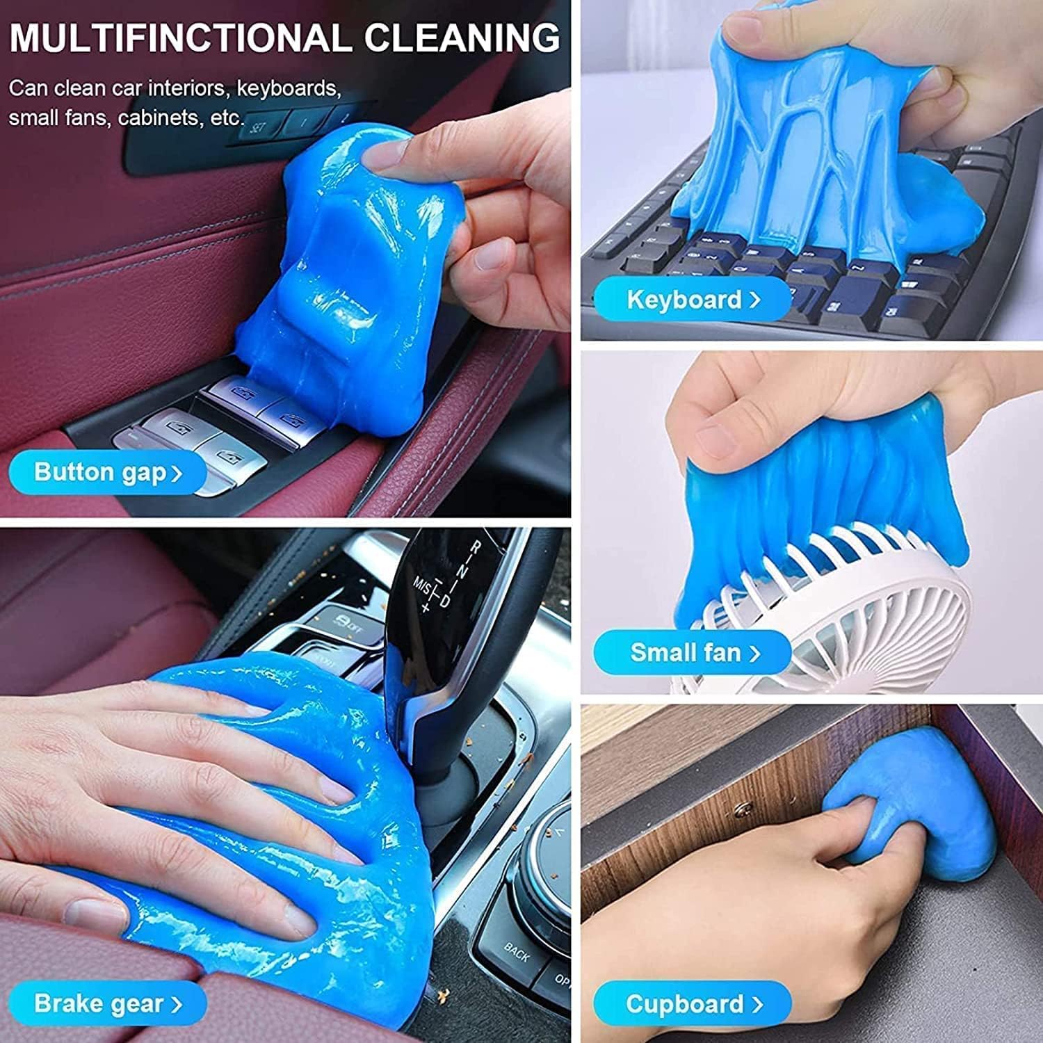Paquete de 3 Masilla de gel de limpieza para coche, masilla limpiadora de coche, herramientas automáticas, limpiador de interior de coche, limpiador