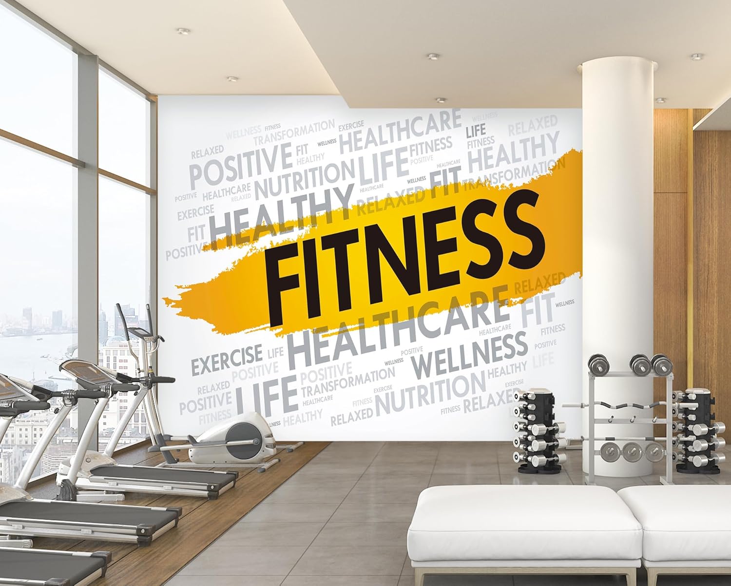 3D Health Fitness A1844 Wall Paper Print Decal Deco Wall Mural Self-Adhesive Wallpaper AJ US Amy 2023 July (Vinyl (No Glue & Removable),