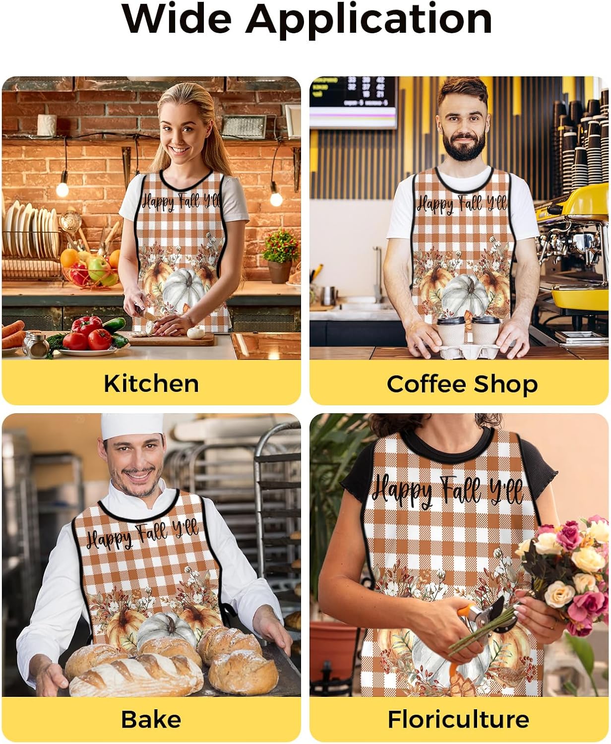 Universal Cobbler Apron with 2 Pockets Unisex Waterproof Chef Aprons Adjustable Washable Bib Apron