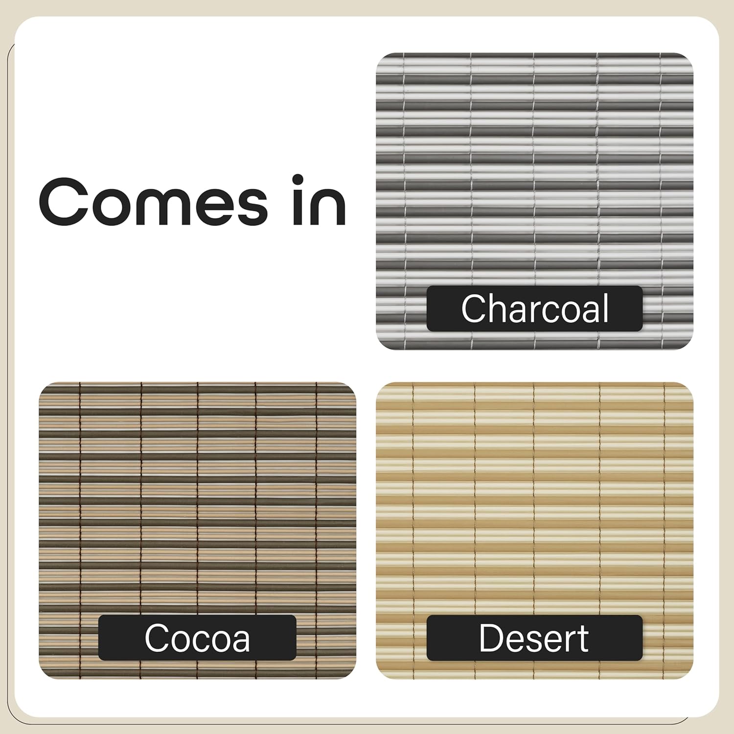 Persiana enrollable de vinilo sin cordón, 36 pulgadas de ancho x 72 pulgadas de largo, desiertoalmendra