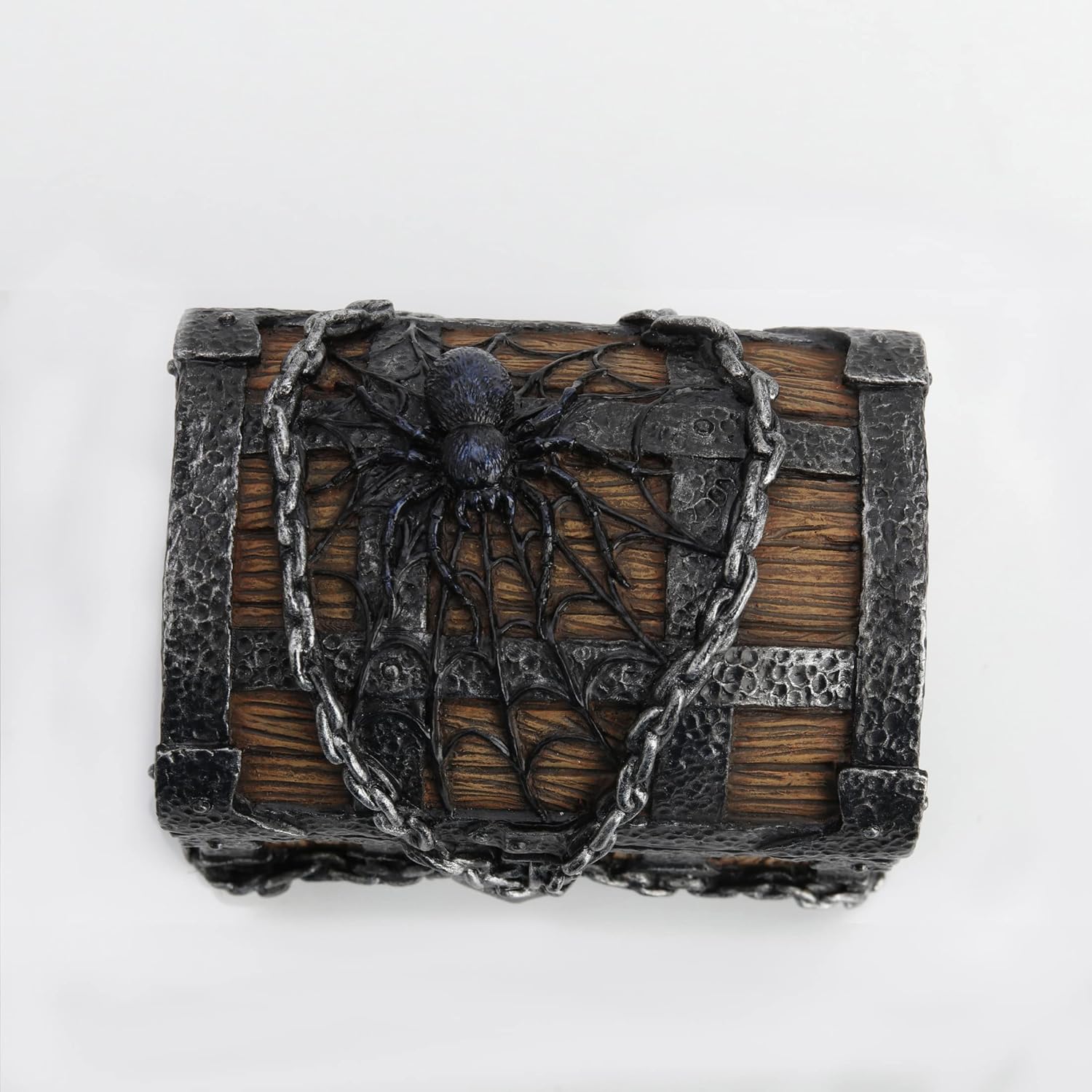 Veronese Design Caja de baratija pintada a mano de resina secreta de araña de telaraña de 3 18″