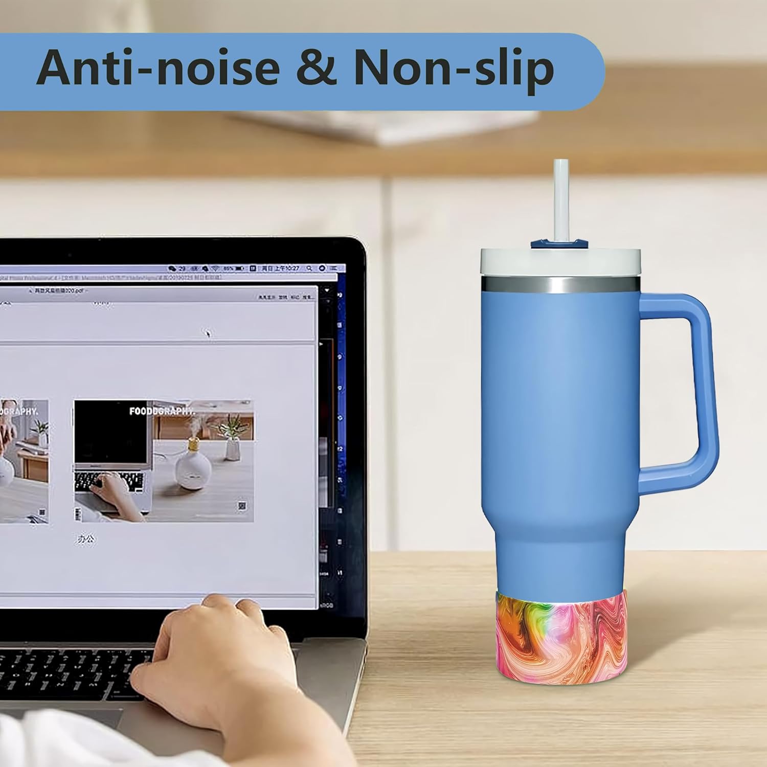 Funda protectora de silicona para boca ancha de 12 a 24 onzas, funda inferior antideslizante para botella de agua para Hydro Flask Yeti